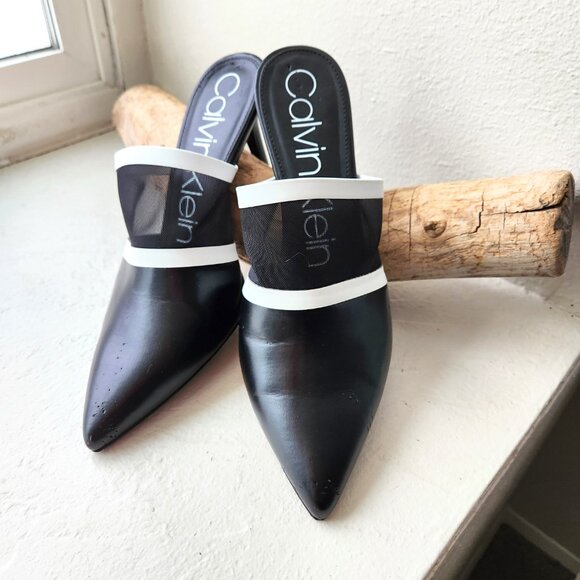 sleek and modern pair of Calvin Klein mules. Size 9 1/2 - Picture 10 of 11